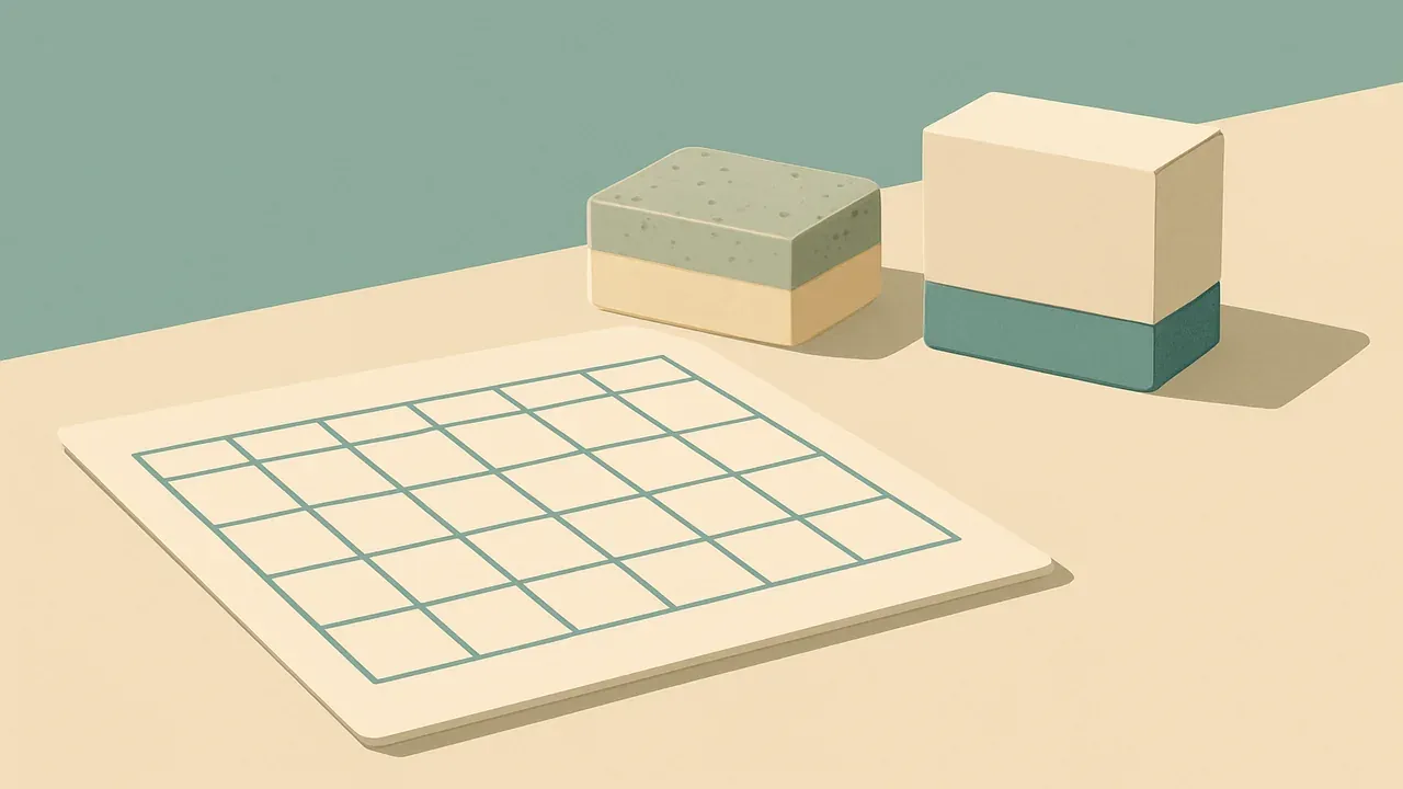 Illustration: empty weekly calendar beside a specialty soap bar on a clean desk